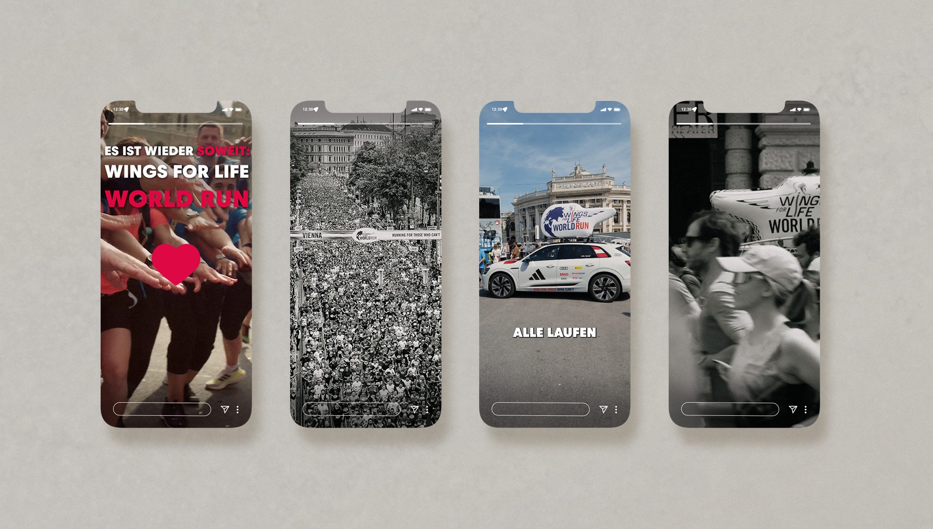 Social Media Story Konzept und Eventbetreuung beim Wings for Life World Run mit Fokus auf Content Creation und Video Editing