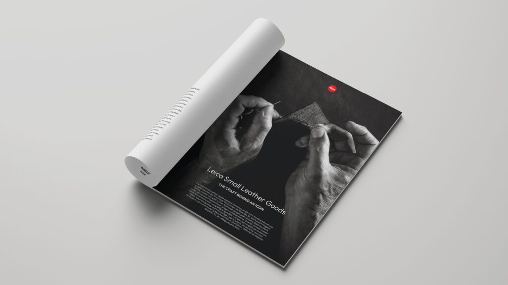 Wuger gestaltet Printanzeige zur Launchkampagne mit Fokus auf Handwerkskunst und Markenherkunft
