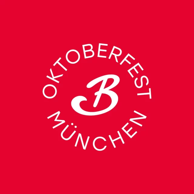 Ein Signet, das auf der Wiesn auch aus zehn Metern Entfernung noch weiß, wo es hingehört. Entwickeltes rundes Markensignet auf rotem Grund als Teil des Logo-Redesigns für das Gastronomie-Rebranding