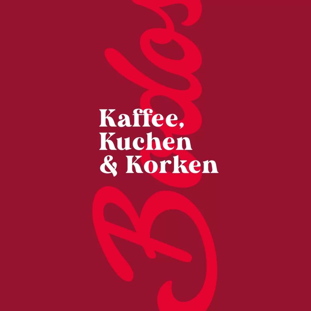 Wording, das zu gut ist, um es zu vergessen. Plakatives Wording-Konzept mit großer Typografie auf dunkelrotem Grund für das Gastronomie-Rebranding
